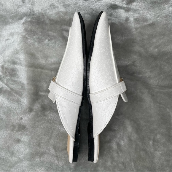 She & In Slip On Mule Faux Snake Skin Loafers Gold Detail Size 37 - Picture 3 of 6